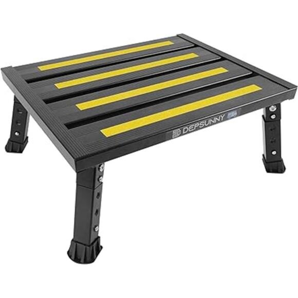 Adjustable Height Aluminum RV Step, Stable Foldable Platform Step Stool,Non-Slip - Picture 7 of 7